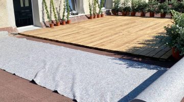 Imagen de la instalación de una cubierta vegetal